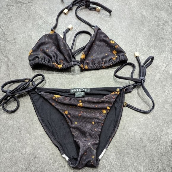We Are Handsome Aureate black and gold lion print string bikini - Picture 10 of 12